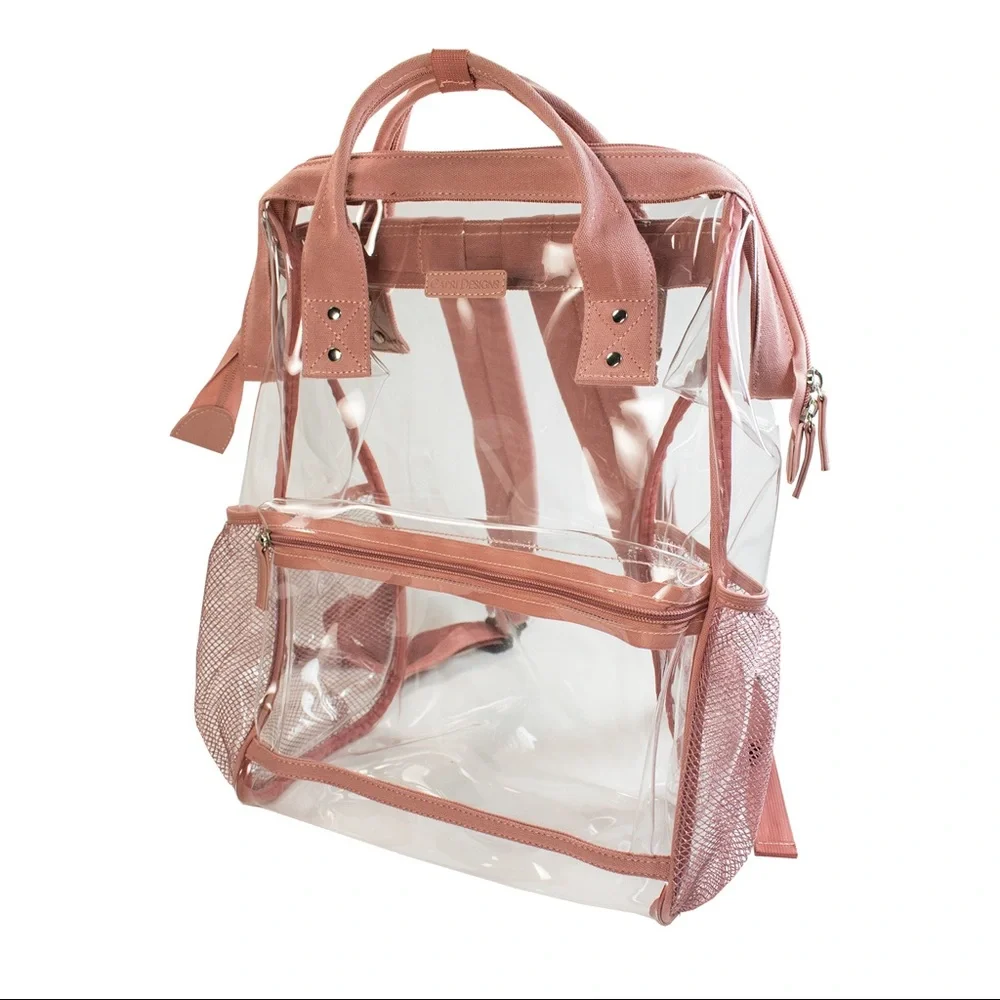 💕 pink and clear backpack 💕